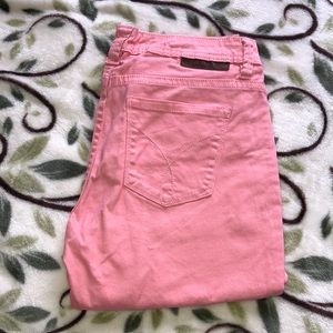 Cropped pink skinny Calvin Klein jeans